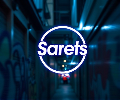 artistic brands logo, creatively arranged, elegantly floating, photorealistic, in an urban alleyway with graffiti, highly detailed, motion blur ink effects, smooth plastic texture, vivid primary colors, dim streetlight glow, shot with a prime lens